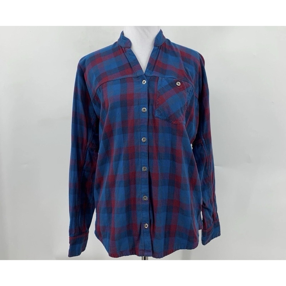 Patagonia Shirt Womens 8 Plaid Double Weave Turf Button Up Organic Cotton 0002